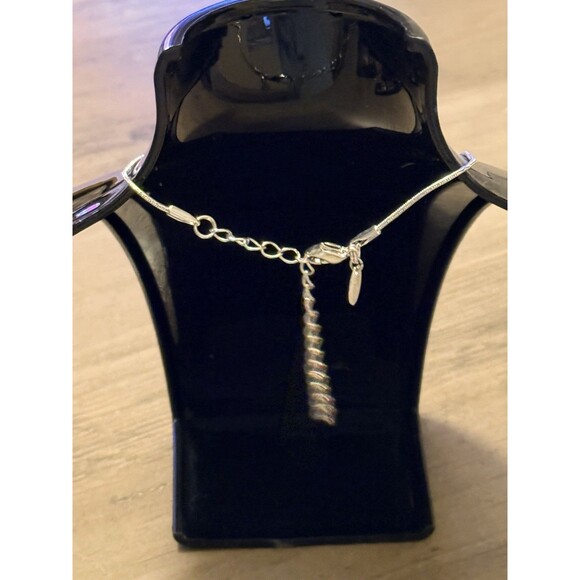 Lia Sophia Pendant Necklace Sparkling Shades Of Blue Silver Tone Snake Chain - Picture 3 of 10